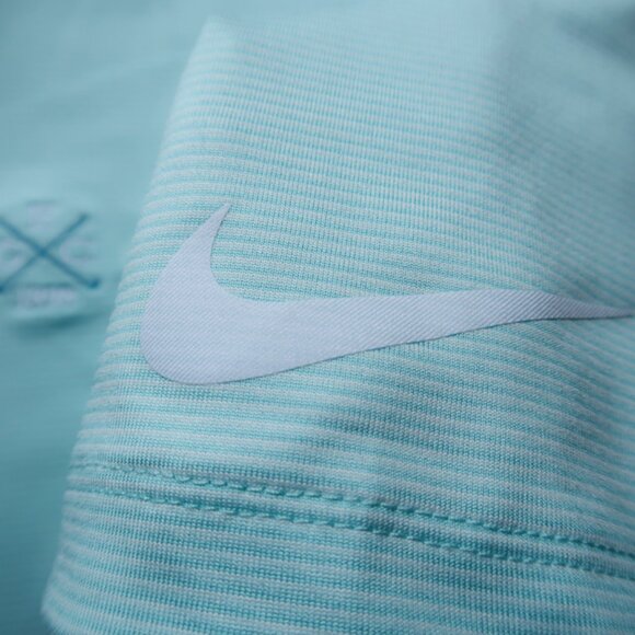 NikeGolf Tour Performance Dri-Fit Aqua Striped Performance Polo (L) ⛳️ ⛳️ - Picture 1 of 11